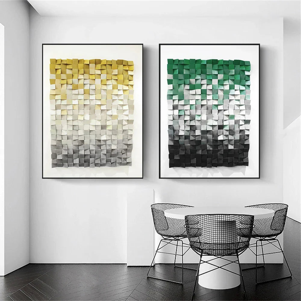 Moderne Ästhetik 3D-Effekt Farbschnitt Wandkunst Fine Art Leinwanddruck Abstraktes Bild für Wohnzimmer Esszimmer Home Office Dekor