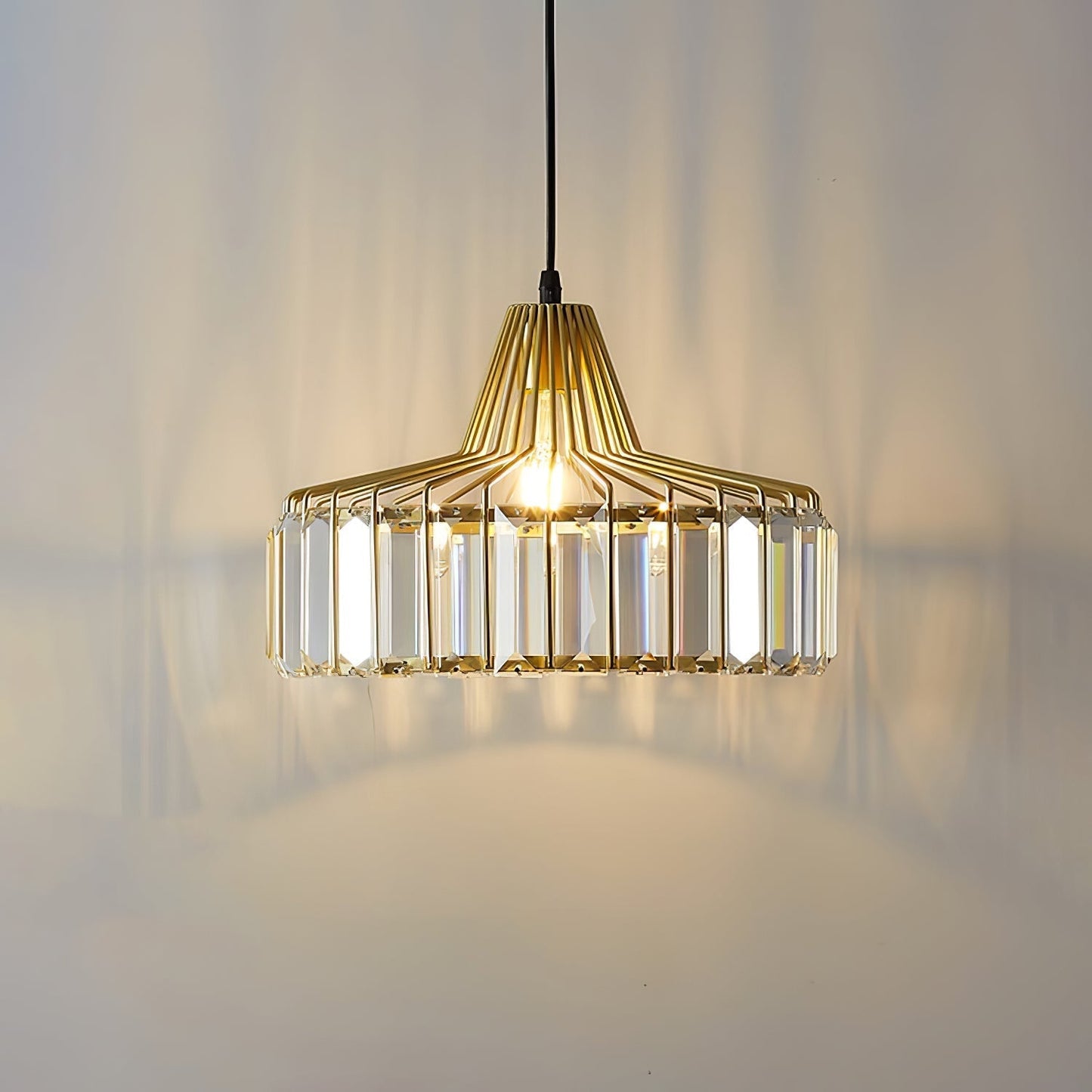 Modern schwarze Kristall Pendelleuchte | Brehn