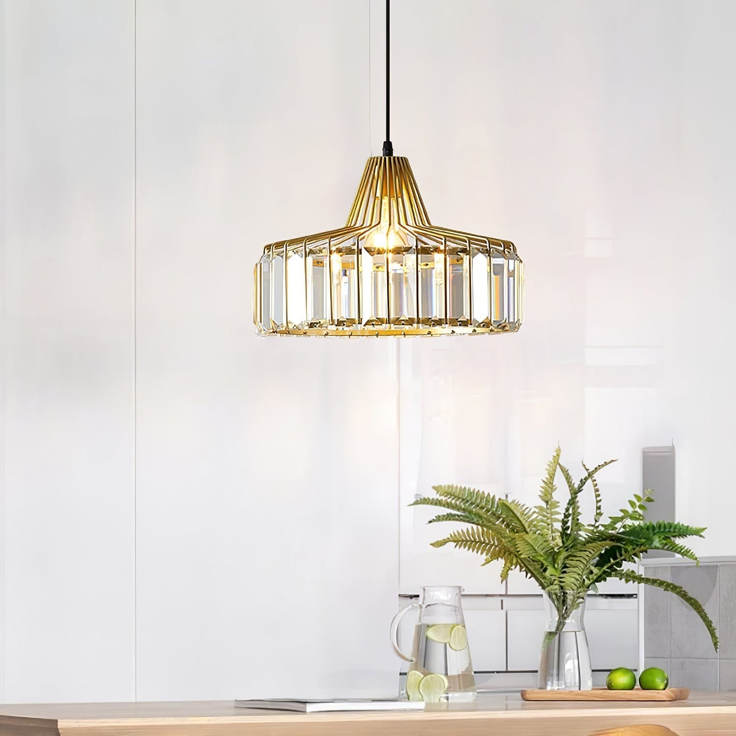 Modern schwarze Kristall Pendelleuchte | Brehn