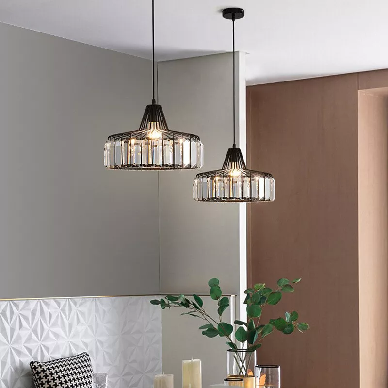 Modern schwarze Kristall Pendelleuchte | Brehn