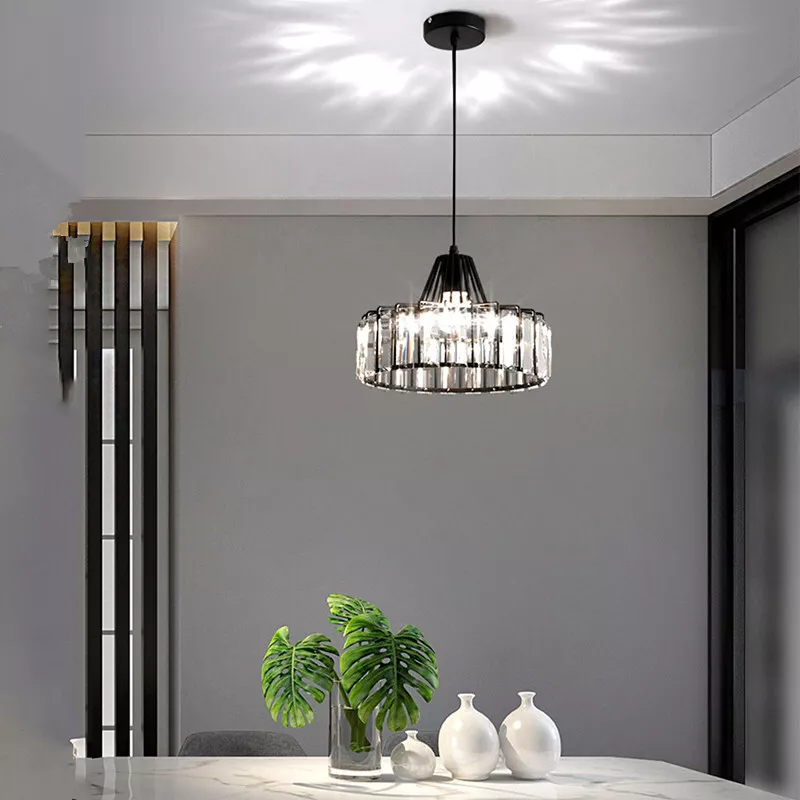 Modern schwarze Kristall Pendelleuchte | Brehn