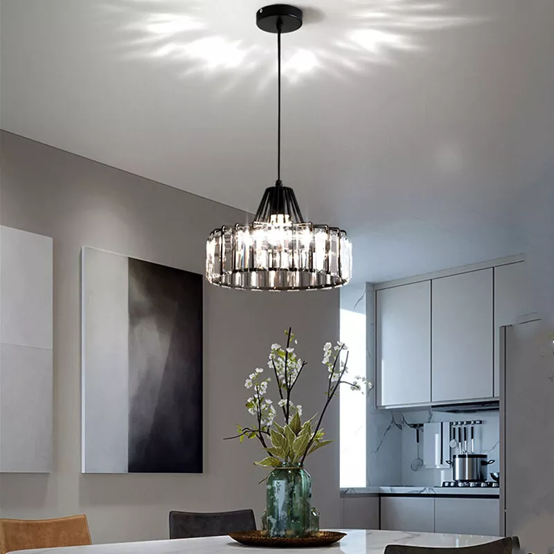 Modern schwarze Kristall Pendelleuchte | Brehn