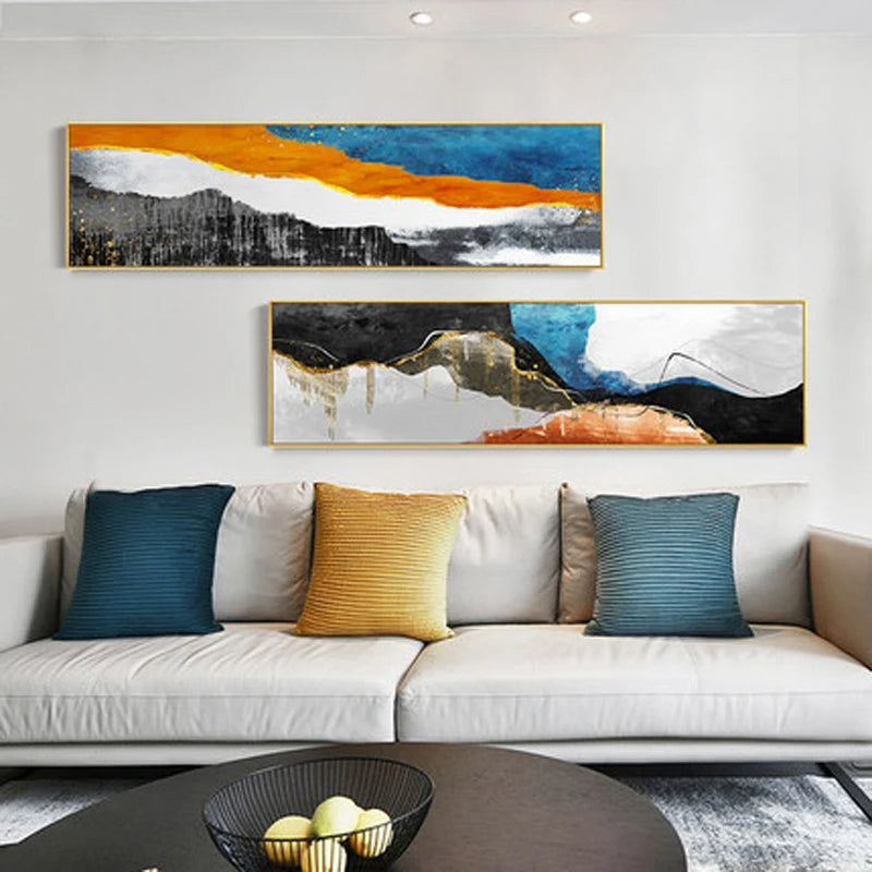 Moderne Farben Dunkle Abstrakte Wandkunst Feine Kunst Leinwanddrucke Breitformatige Bilder Für Über Dem Sofa Bilder Für Über Dem Bett