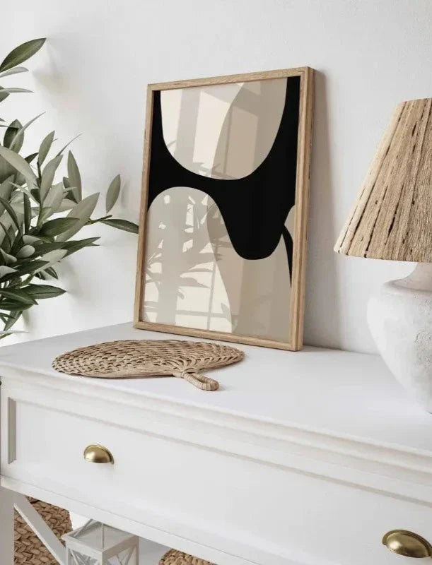 Moderne Schwarze Beige Formschöne Abstrakte Wandkunst Feine Kunst Leinwanddrucke Bilder Für Wohnzimmer Schlafzimmer Kunst Für Zeitgenössische Innenräume