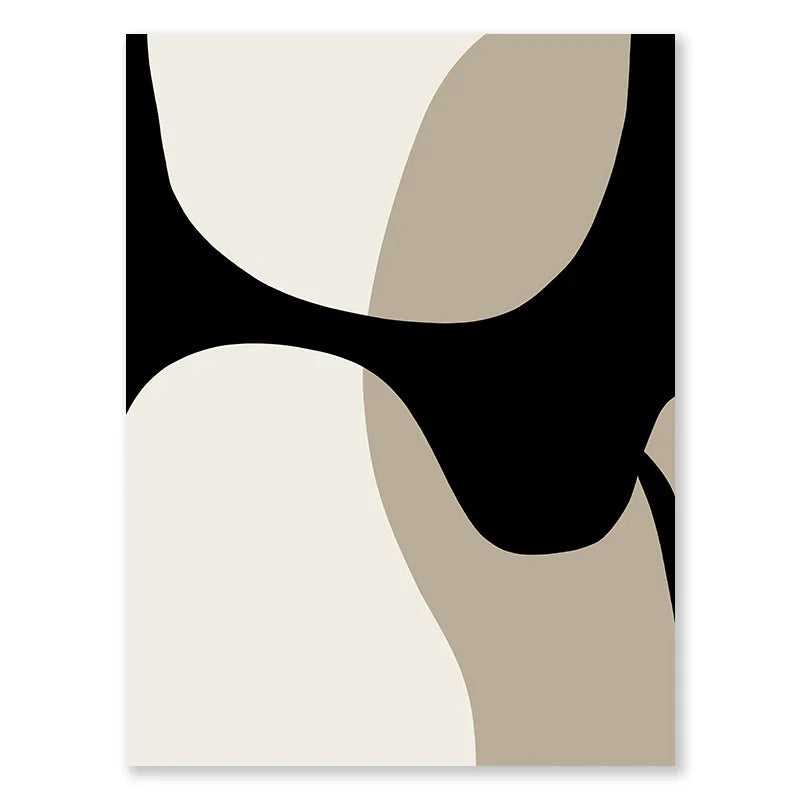 Moderne Schwarze Beige Figure Abstract Wandkunst Fine Art Leinwanddrucke Bilder Für Wohnzimmer Schlafzimmer Kunst Für Zeitgenössische Innenräume | Brehn