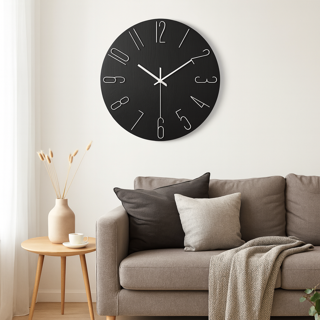 Moderne Quarz-Wanduhr mit Geräuschlosigkeit