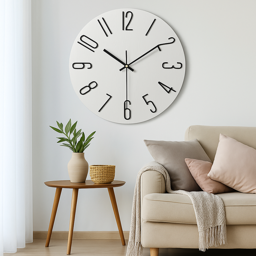 Moderne Quarz-Wanduhr mit Geräuschlosigkeit