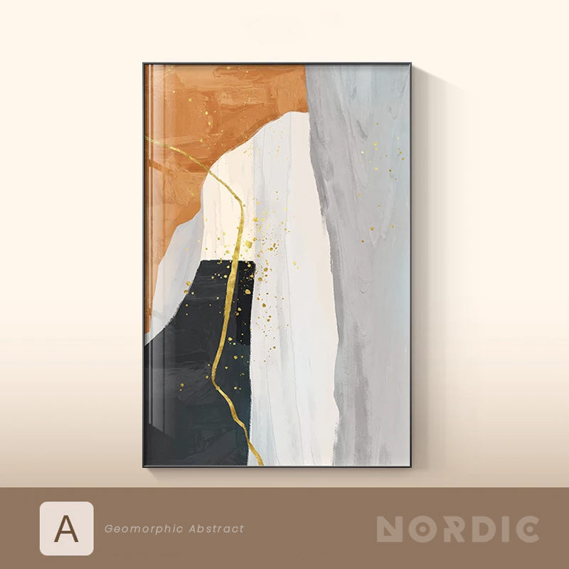 Modern Nordic Geomorphische Abstrakte Wandkunst Fein Kunstleinwand Drucke Neutrale Töne Bilder Für Wohnraum Kunst Für Zeitgenössische Innenräume