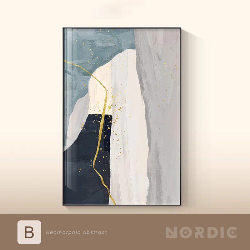 Modern Nordic Geomorphische Abstrakte Wandkunst Fein Kunstleinwand Drucke Neutrale Töne Bilder Für Wohnraum Kunst Für Zeitgenössische Innenräume