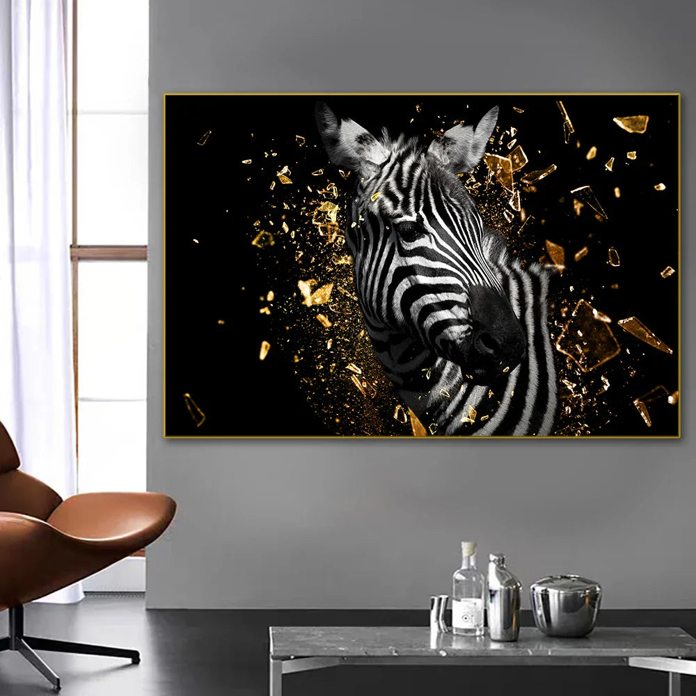 Moderne wilde Tierplakate Wandkunst Fein Kunstleinwanddrucke Löwe Elefant Leopard Zebra Bilder für Wohnzimmer Bürodekoration