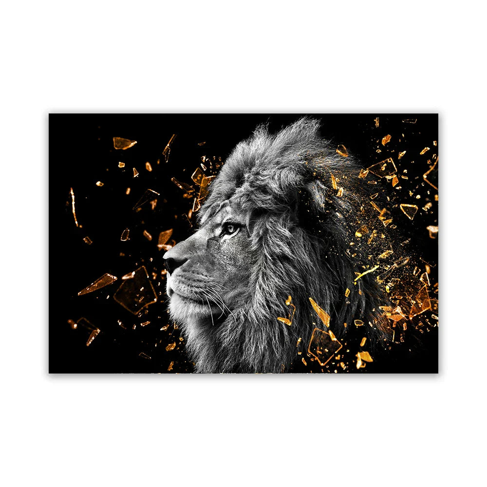 Moderne wilde Tierplakate Wandkunst Fein Kunstleinwanddrucke Löwe Elefant Leopard Zebra Bilder für Wohnzimmer Bürodekoration