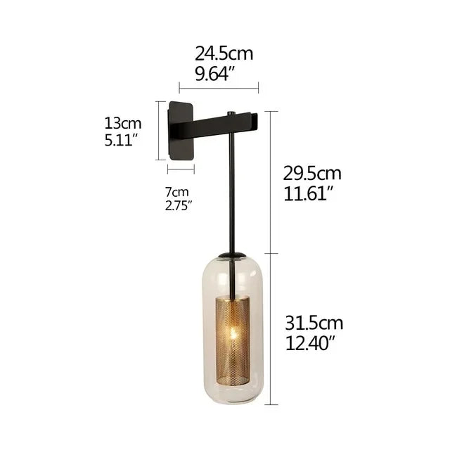 Moderne LED Wandleuchte mit Glasabdeckung für Schlafzimmer und Wohnzimmer | Brehn