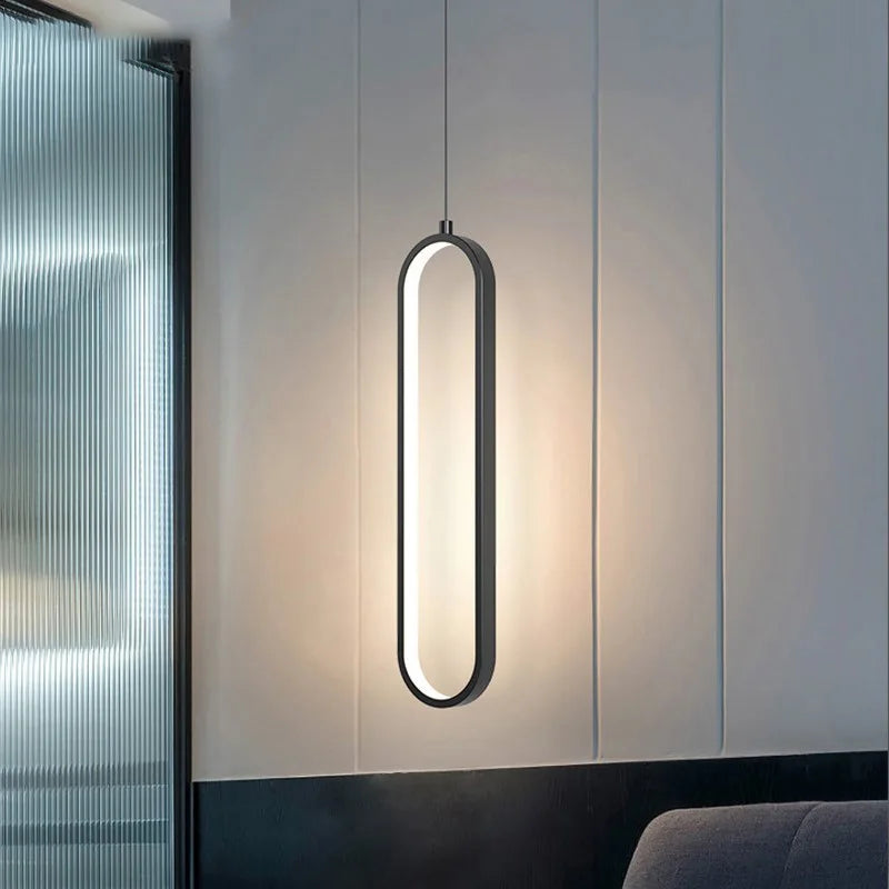 Moderne minimalistische LED Pendelleuchte – Schlanke Design Lampe für Schlafzimmer und Wohnzimmer | Brehn