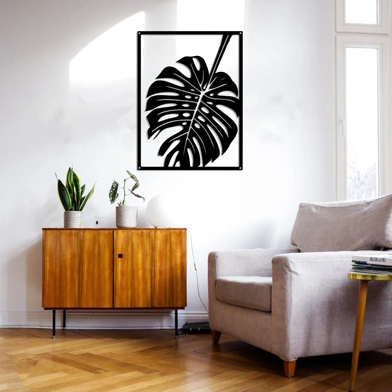 Monstera Blatt Silhouette Schwarze Metall Wandkunst 3D Skulptur Eisenhandwerk Wanddekoration Für Wohnzimmer Esszimmer Kreative Wohnkultur