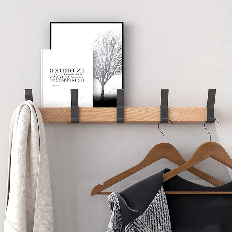 Brehn | Nordivo Wandgarderobe bewegliche Doppelhaken skandinavisches Design Holz Aluminium platzsparend modern