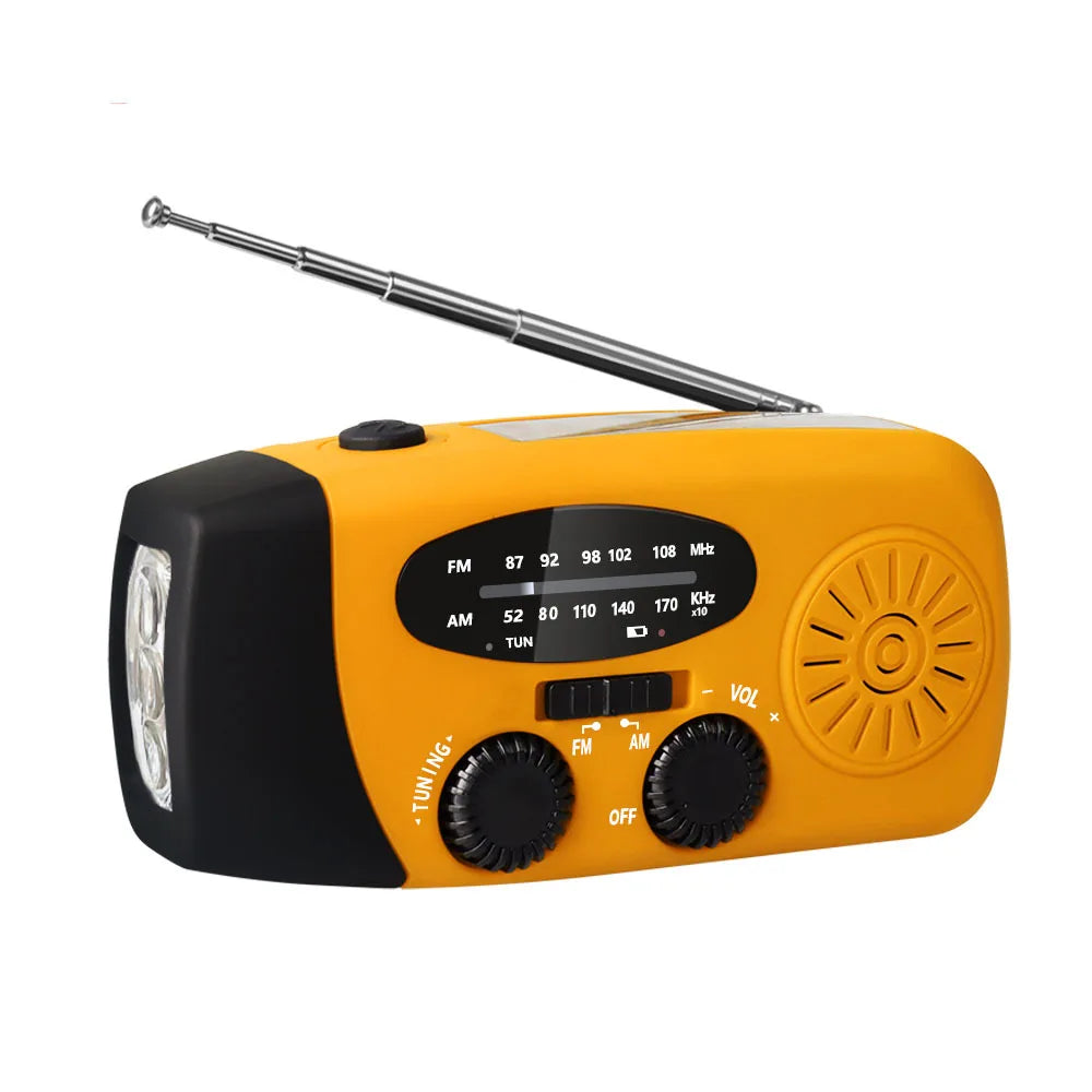 Kaufen Sie Multifunktionales Notfallradio – Ladefunktion mit LED-Taschenlampe und Handgenerator für Mobiltelefone – Bestes Notfallradio | Brehn