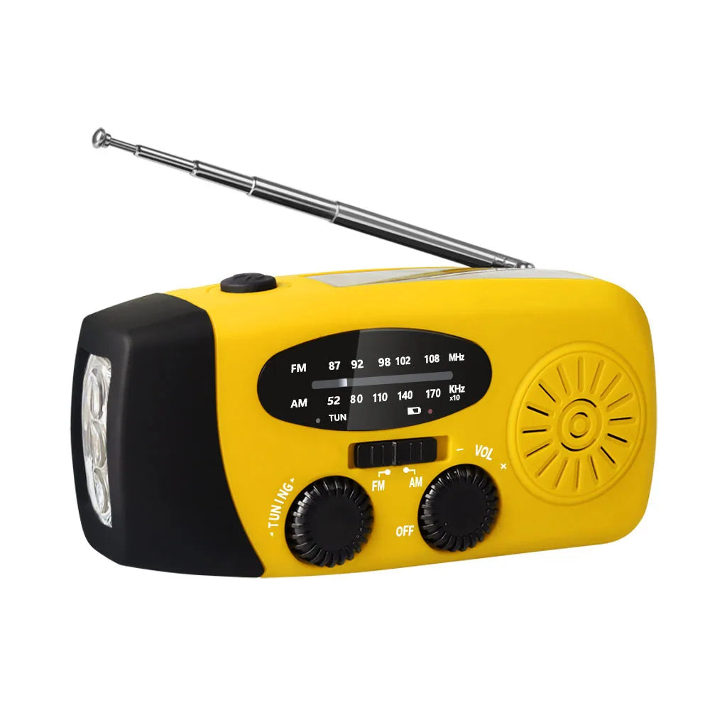 Kaufen Sie Multifunktionales Notfallradio – Ladefunktion mit LED-Taschenlampe und Handgenerator für Mobiltelefone – Bestes Notfallradio | Brehn