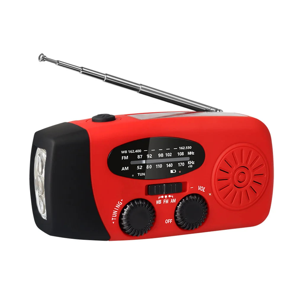 Kaufen Sie Multifunktionales Notfallradio – Ladefunktion mit LED-Taschenlampe und Handgenerator für Mobiltelefone – Bestes Notfallradio | Brehn
