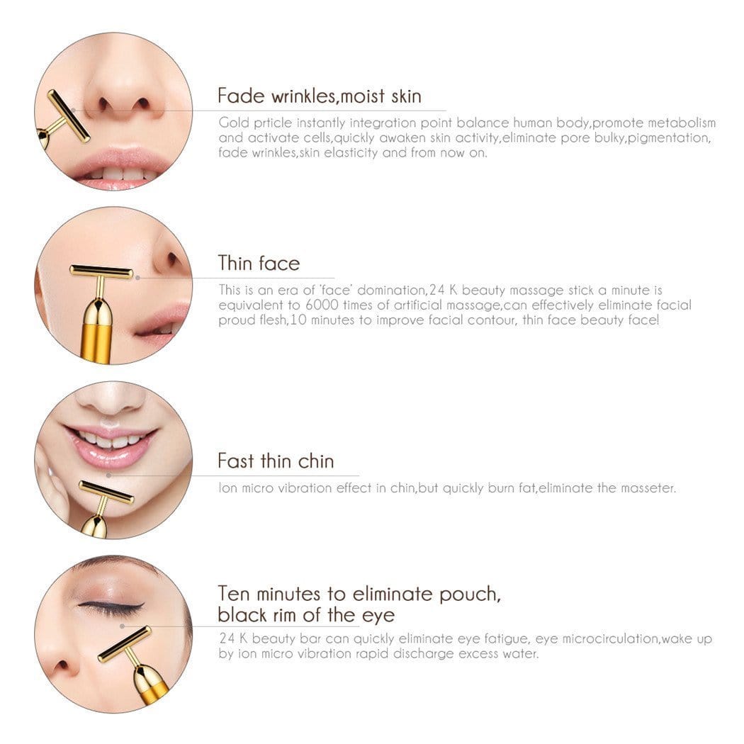 Gesicht T-Bar Gold-Massager | Brehn
