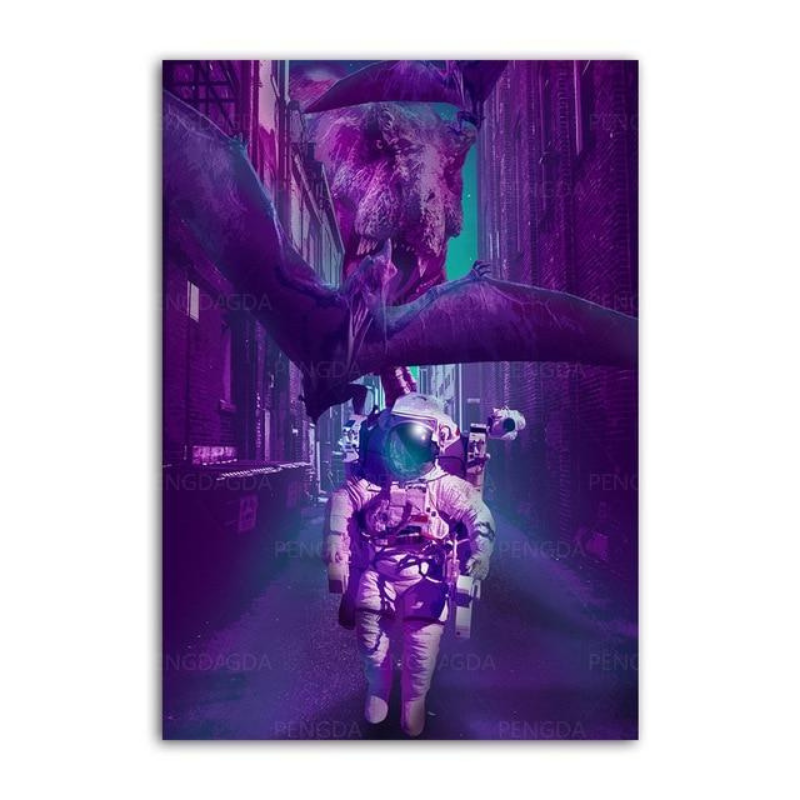 Astronout Synthwave - Leinwand Wandkunst Gemälde