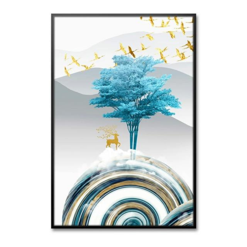 Meeresblaue Bäume - Leinwandbild