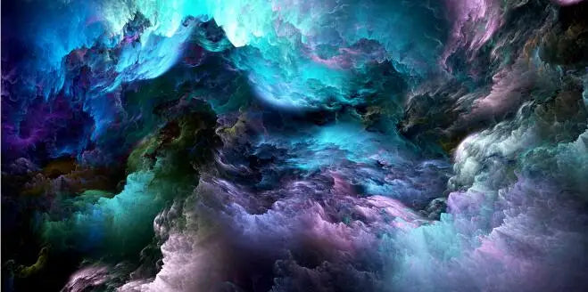 Mysteriöse Alien Wolken Wandkunst Fine Art Leinwanddruck Lebhaft Blau Lila Abstraktes Bild Für Wohnzimmer Schlafzimmer Inspirierende Wohnkultur