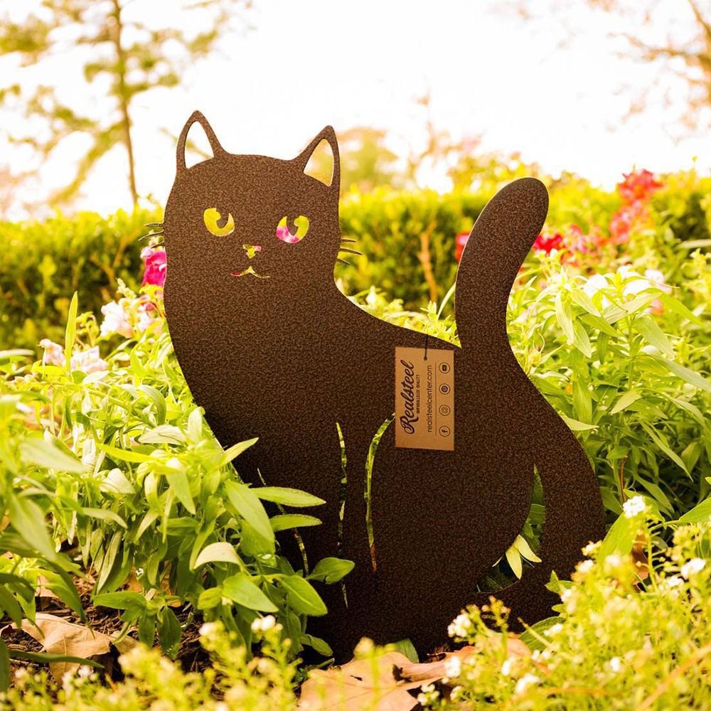 Brehn | Mystische schwarze Katze kreative Gartenfigur