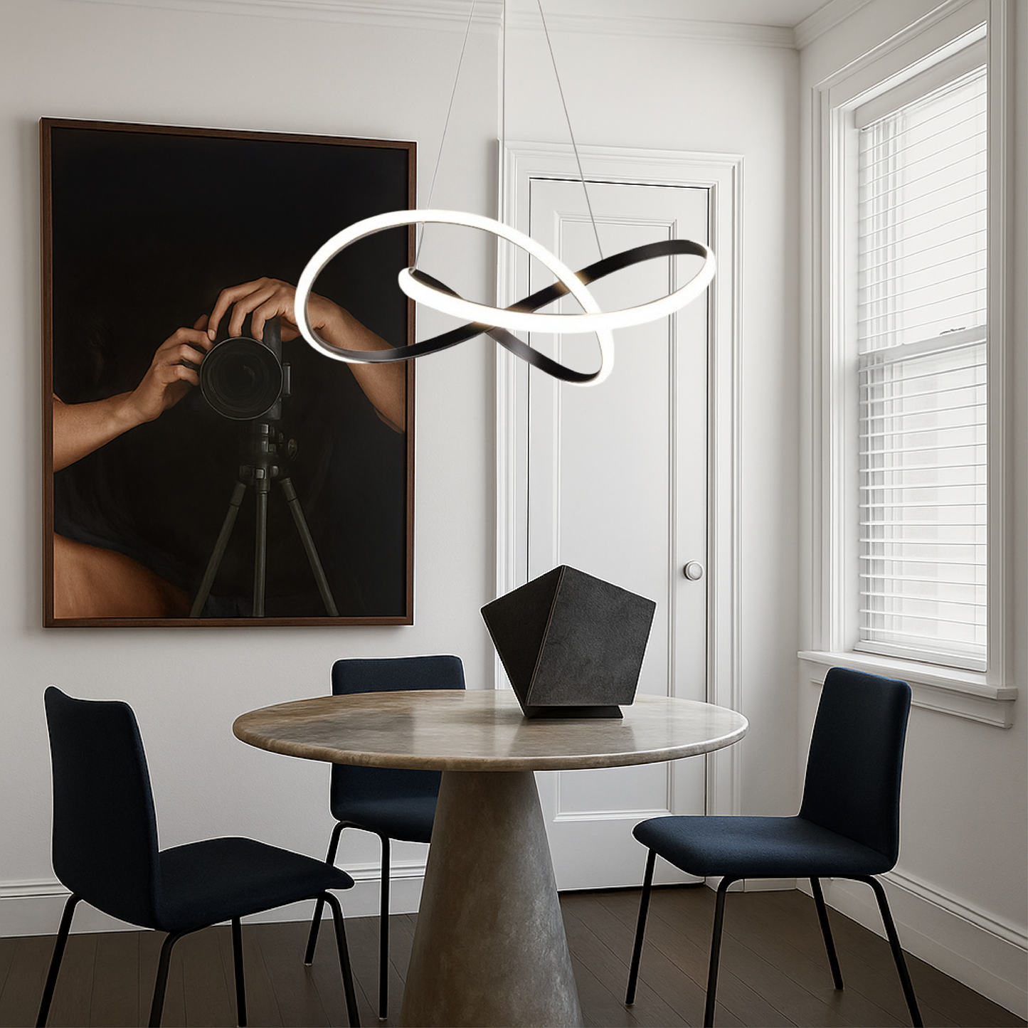 Brehn | Moderne Pendelleuchte Esszimmer Aluminium Schwarz