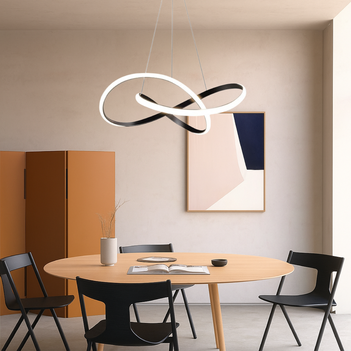 Brehn | Moderne Pendelleuchte Esszimmer Aluminium Schwarz