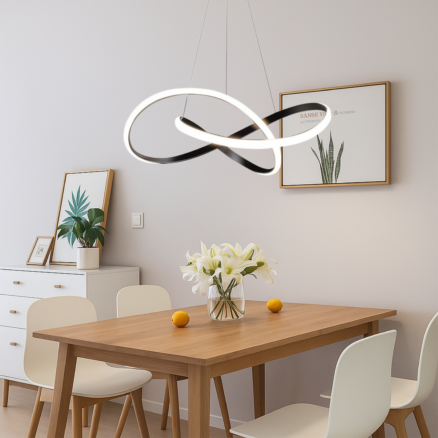Brehn | Moderne Pendelleuchte Esszimmer Aluminium Schwarz