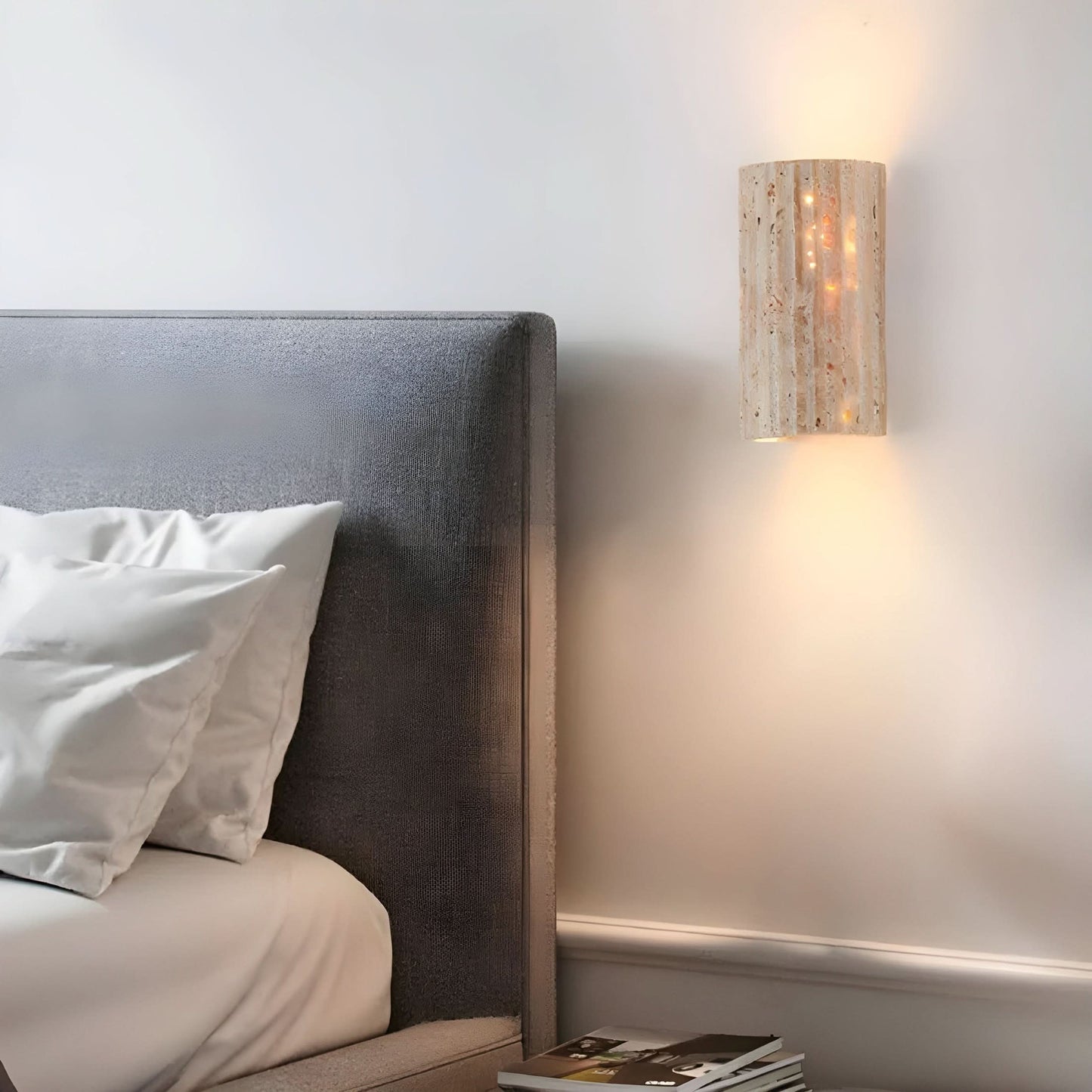LED-Wandleuchte aus Naturstein