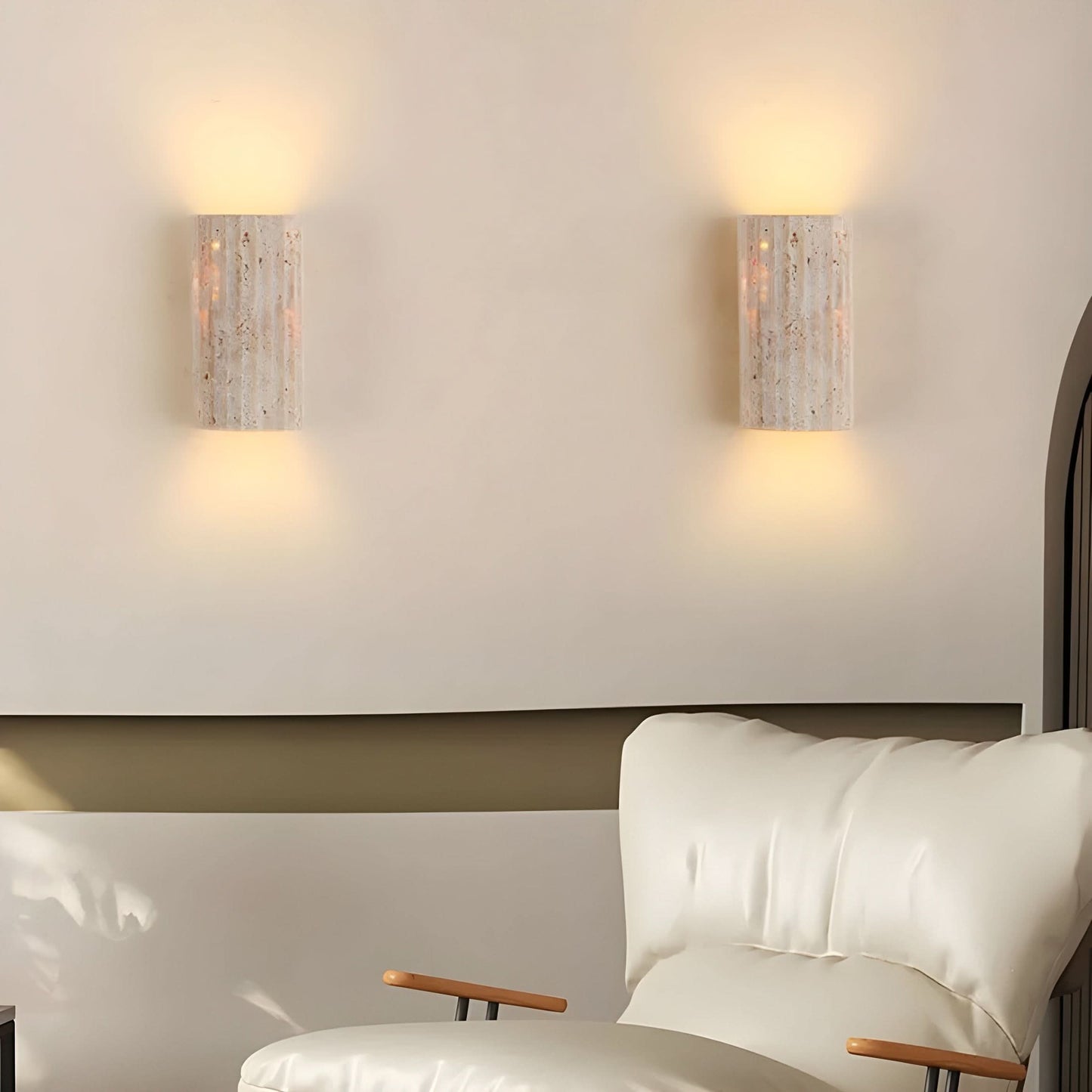 LED-Wandleuchte aus Naturstein