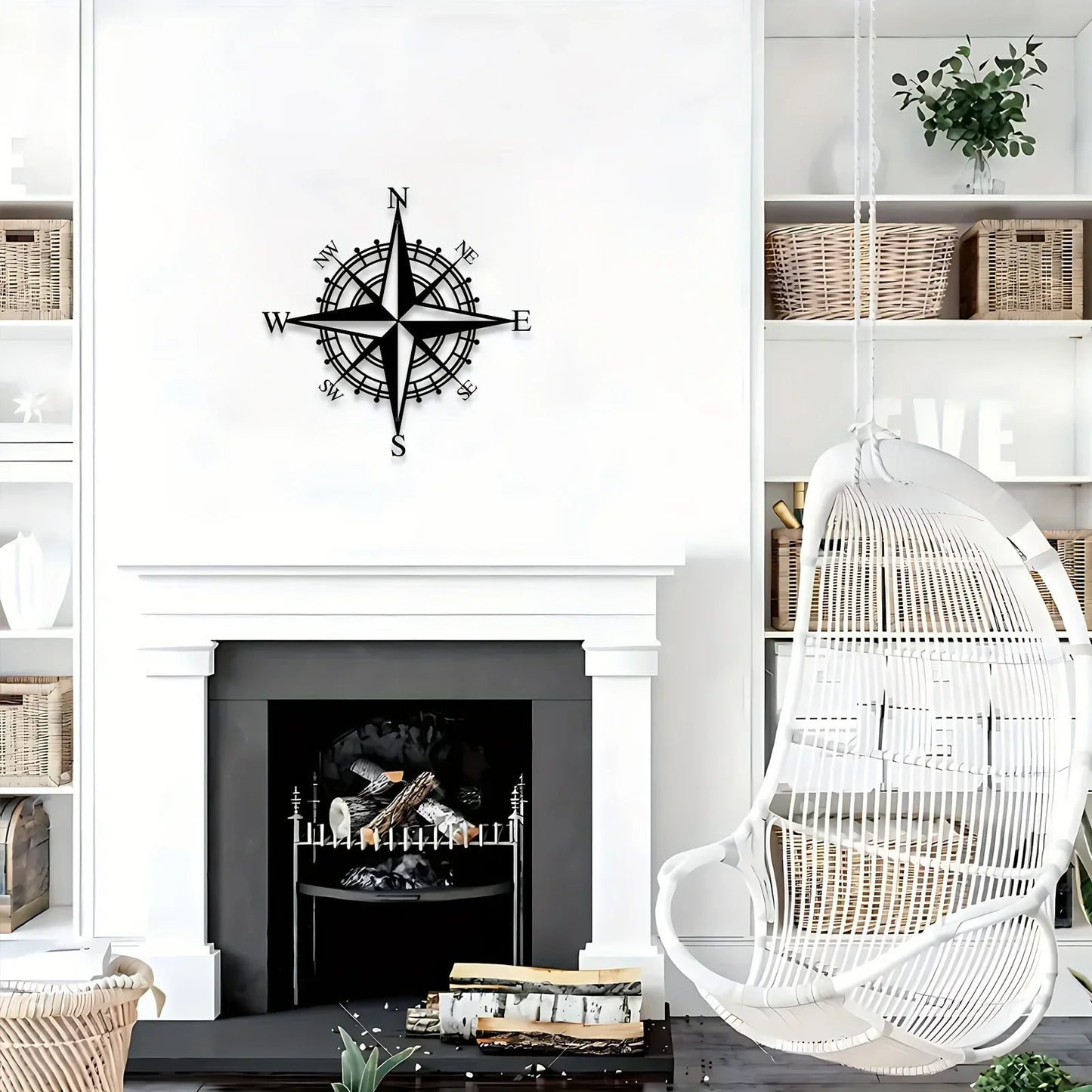 Nautical Compass Rose Eisen Kunst Wandkunst 3D Metall Skulptur Wanddekoration Für Wohnzimmer Esszimmer Kreative Zeitgenössische Nordic Home Office Dekor | Brehn