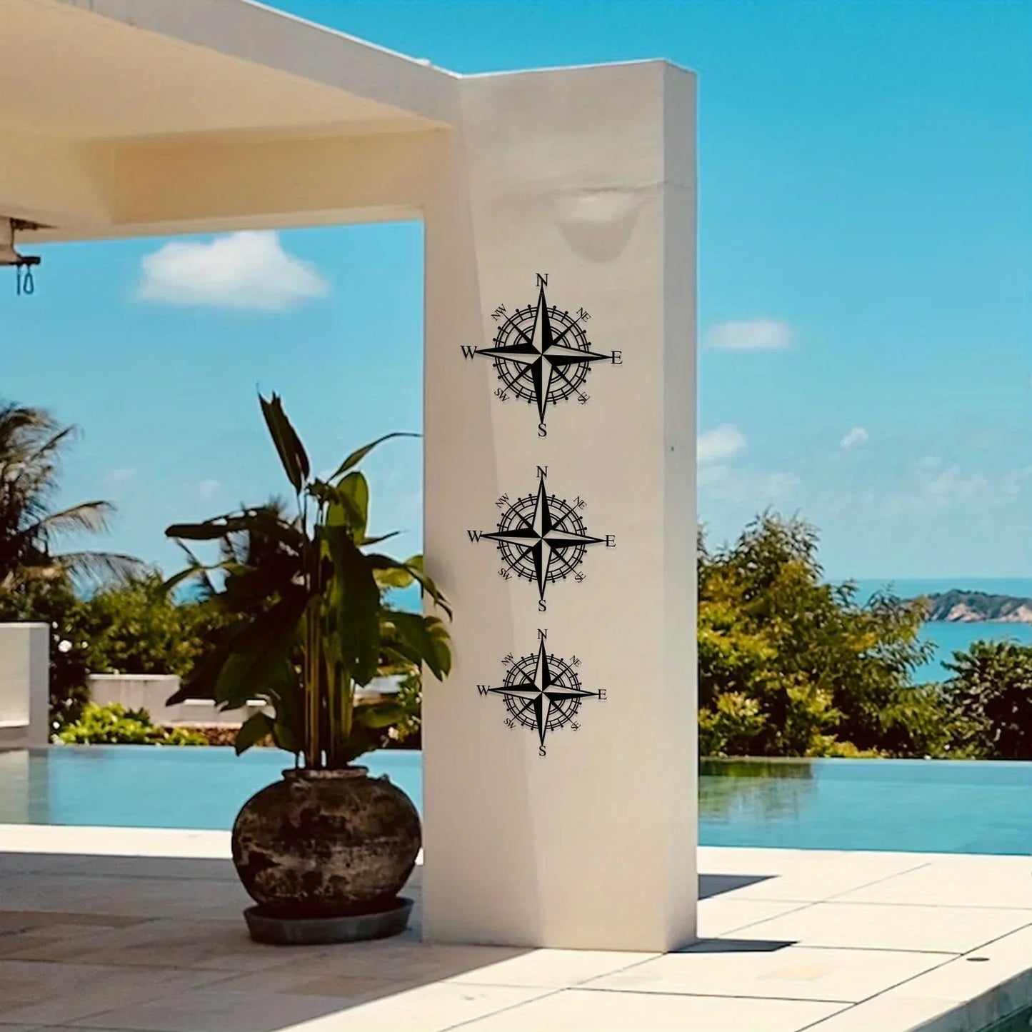 Nautical Compass Rose Eisen Kunst Wandkunst 3D Metall Skulptur Wanddekoration Für Wohnzimmer Esszimmer Kreative Zeitgenössische Nordic Home Office Dekor | Brehn