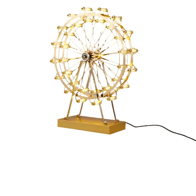 LED Riesenrad Tischlampe, Dekorative Beleuchtung mit Musikfunktion, Retro Schreibtischleuchte für Zuhause | Brehn