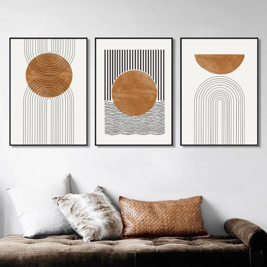 Neutrale Farben Geometrische Wandkunst Feine Kunst Leinwanddrucke Minimalistische Bilder Für Modernes Wohnzimmer Esszimmer Schlafzimmer Kunst Dekor