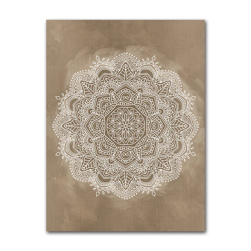 Neutrale Farben Rustikale Mandala Poster Fine Art Leinwanddruck Wandkunst Bilder Für Wohnzimmer Schlafzimmer Kunst Für Salon Spa Boutique Wanddekoration