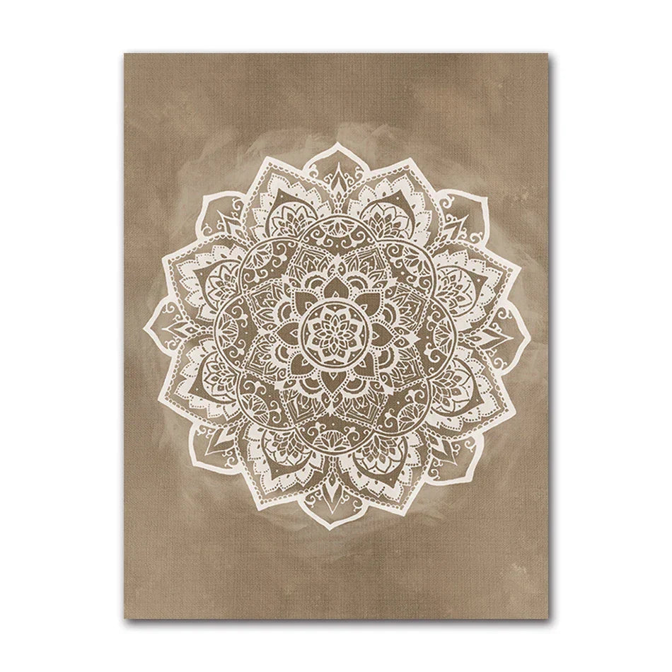 Neutrale Farben Rustikale Mandala Poster Fine Art Leinwanddruck Wandkunst Bilder Für Wohnzimmer Schlafzimmer Kunst Für Salon Spa Boutique Wanddekoration