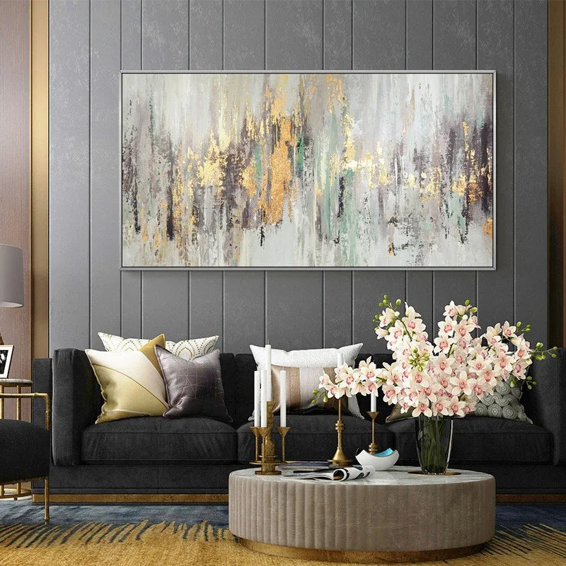 Neutrale Farben Vintage Abstract Grün Beige Grau Wandkunst Fine Art Leinwanddrucke Zeitgenössisches Bild Für Wohnzimmer Schlafzimmer Kunstdekoration | Brehn