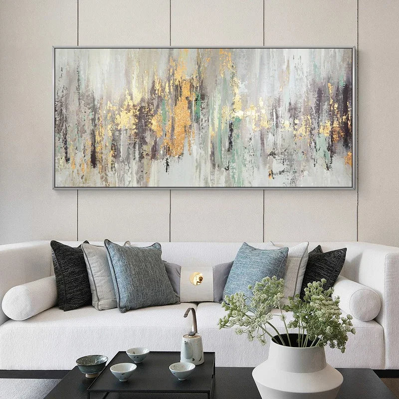 Neutrale Farben Vintage Abstract Grün Beige Grau Wandkunst Fine Art Leinwanddrucke Zeitgenössisches Bild Für Wohnzimmer Schlafzimmer Kunstdekoration | Brehn
