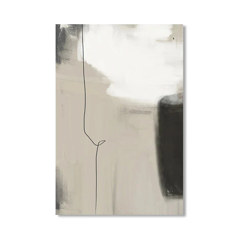 Beige Grau Schwarz Skandinavisch Abstrakte Wandkunst Fine Art Leinwanddrucke Beige Graue Bilder Für Minimalistische Wohnzimmerkunst Für Zeitgenössische Innenräume