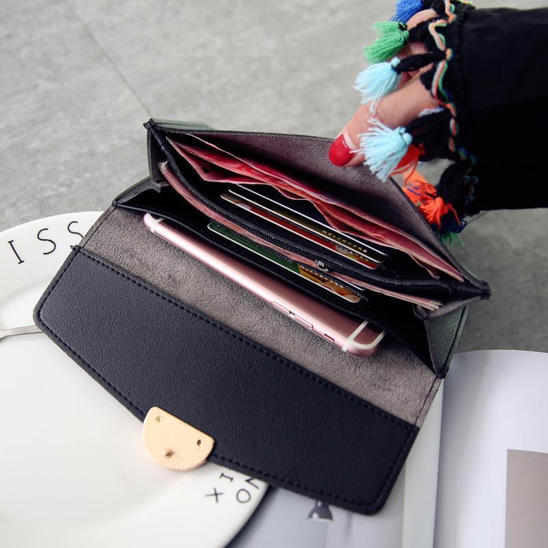 Lange Brieftasche aus PU-Leder mit Druckverschluss | Brehn