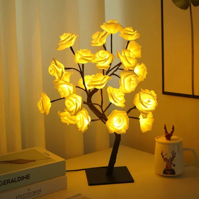 LED Baum Tischlampe – Romantische Deko Leuchte, Warmes Licht, Perfekt für Wohnzimmer und Schlafzimmer | Brehn
