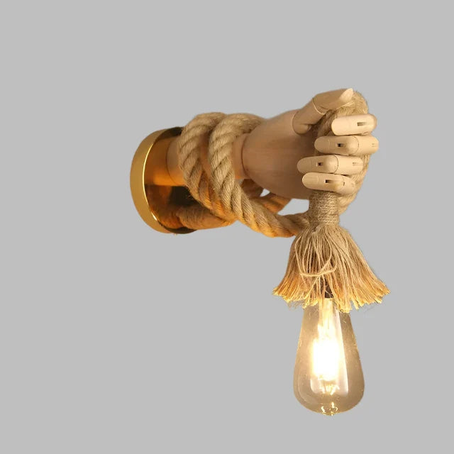 Kreative Wandlampe im Seil-Design mit Griff – Rustikale LED-Lampe für Wohnzimmer & Flur | Brehn