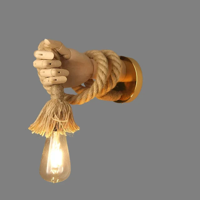 Kreative Wandlampe im Seil-Design mit Griff – Rustikale LED-Lampe für Wohnzimmer & Flur | Brehn