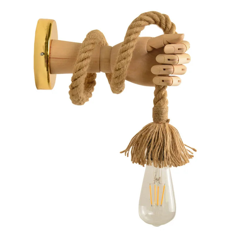 Kreative Wandlampe im Seil-Design mit Griff – Rustikale LED-Lampe für Wohnzimmer & Flur | Brehn