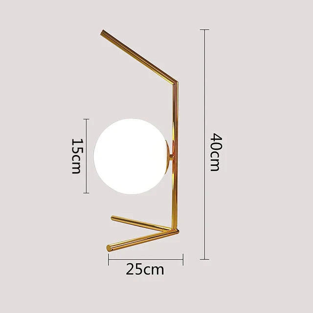 Nordic LED-Tischlampe mit Glasball – Minimalistisches Design für Wohnzimmer und Schlafzimmer | Brehn
