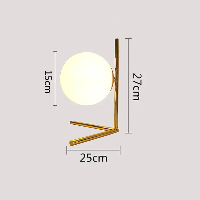 Nordic LED-Tischlampe mit Glasball – Minimalistisches Design für Wohnzimmer und Schlafzimmer | Brehn
