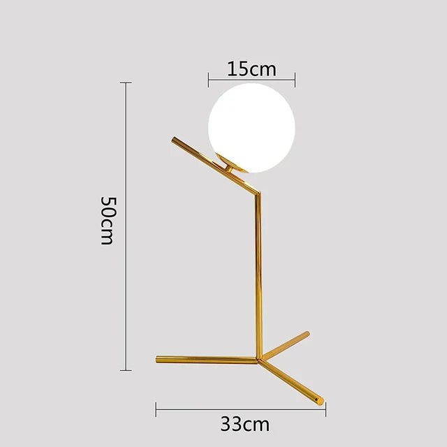 Nordic LED-Tischlampe mit Glasball – Minimalistisches Design für Wohnzimmer und Schlafzimmer | Brehn