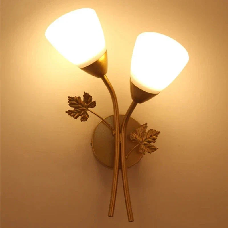 Wandleuchte im Vintage-Stil mit Blattmotiv – LED-Lampe für Flur & Wohnzimmer | Brehn